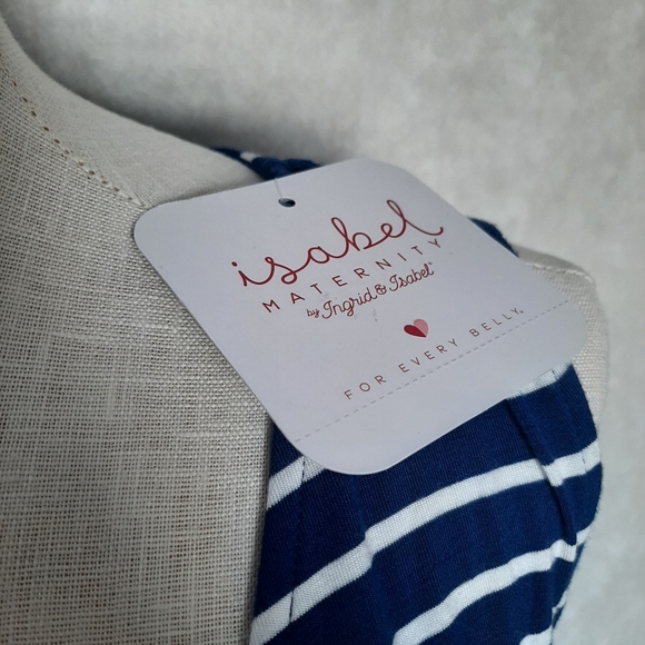 Ingrid &Isabel Striped Maternity Dress S,L,XL Blue - Picture 2 of 4
